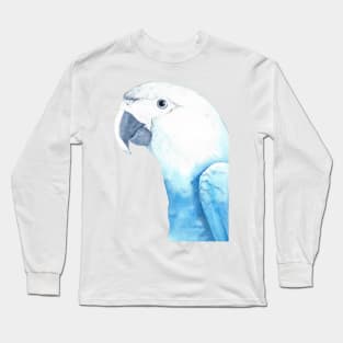 Spix&#39;s macaw watercolor portrait Long Sleeve T-Shirt